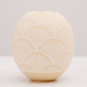 HAND CARVED OSTRICH EGG  LIGHT