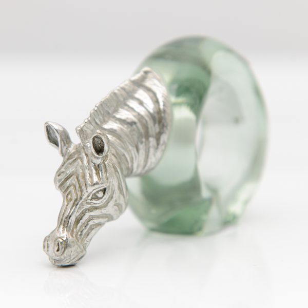 PEWTER ZEBRA NAPKIN RING ESTERER AFRICAN DIARY
